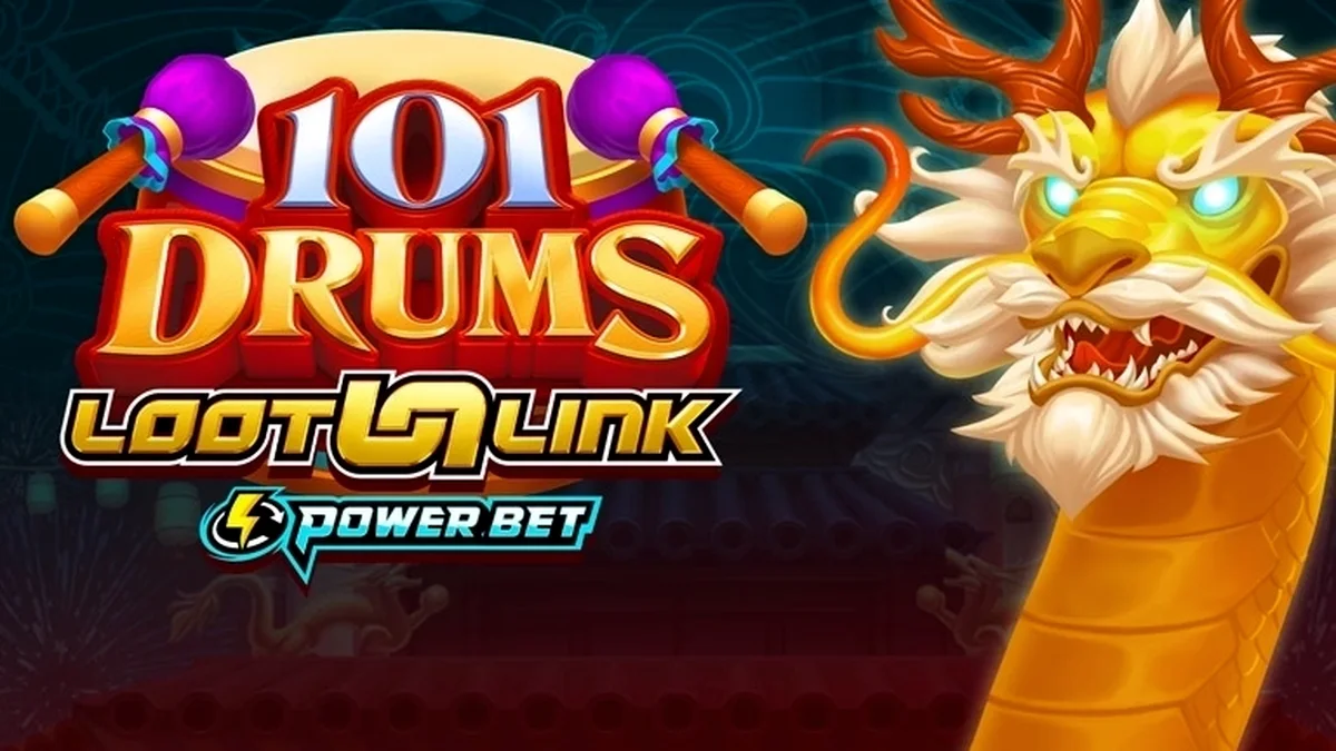 Interface do jogo de slot 101 Drums em destaque